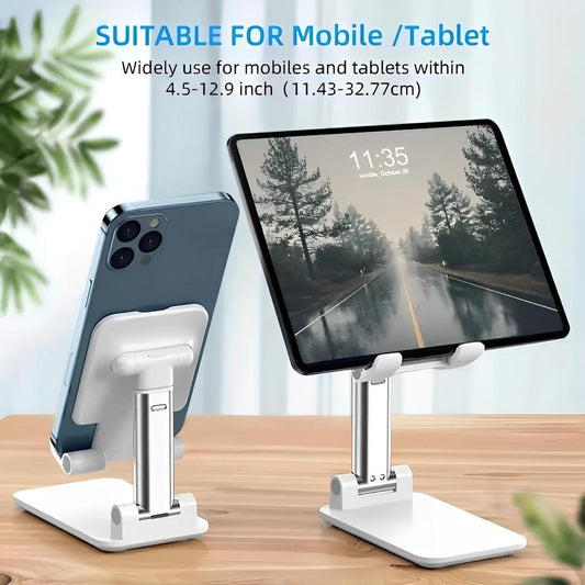 Foldable & Adjustable Mobile & Tablet Stand | Flexible Desktop Mount & Lazy Bracket Holder